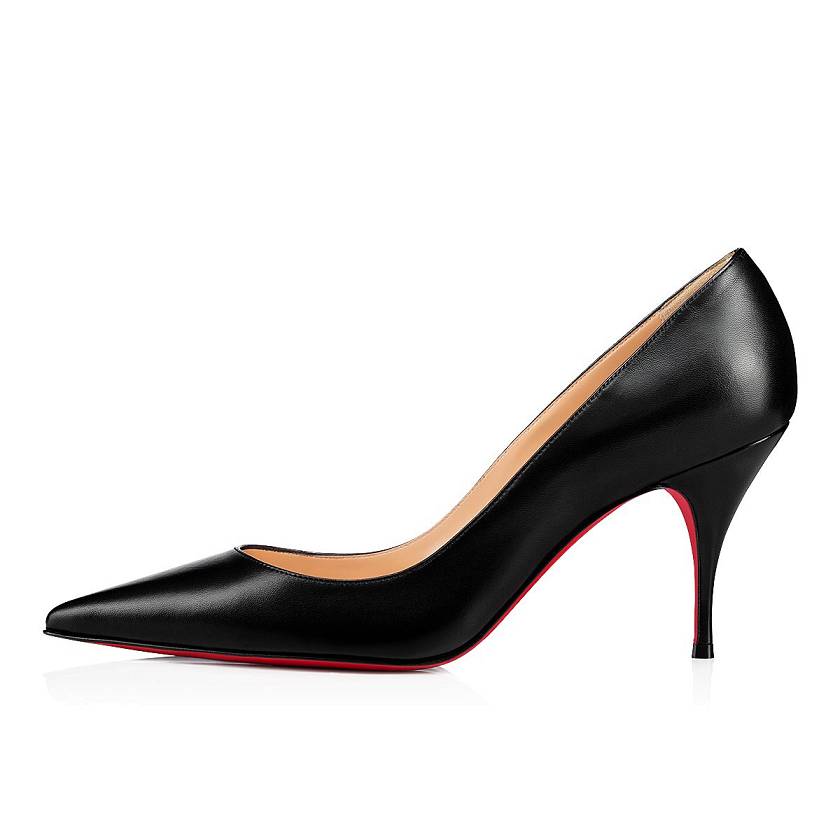 Women's Christian Louboutin Clare 80mm Nappa Leather Pumps - Black [5730-149]